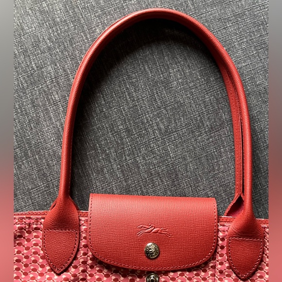 Longchamp Red Patterned Tote - Picture 9 of 9